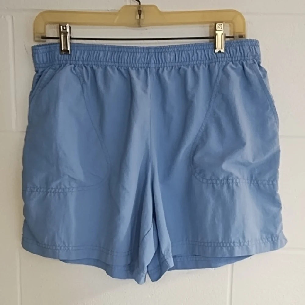 Columbia Sky Blue Drawstring Elastic Waist Gym Shorts Quick Dry Pockets